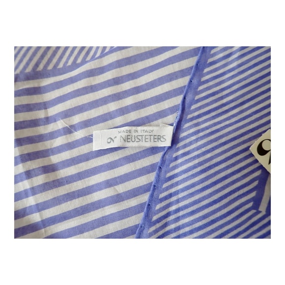 Neusteters Blue White Cotton Seagull Scarf Made in Italy 22" Sq MCM Original Tag - Picture 4 of 16